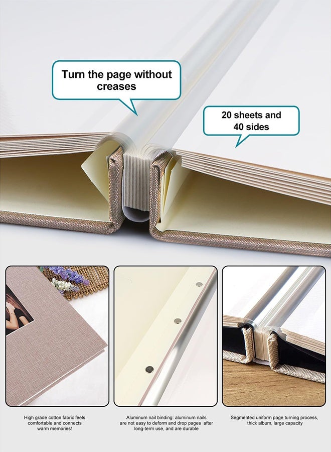 Joshberg Photo Albums,Picture Album,Self Adhesive Album Book ,Memory Book with Window 20 Sheets/40 Pages,Hardcover DIY Magnetic - Image 3